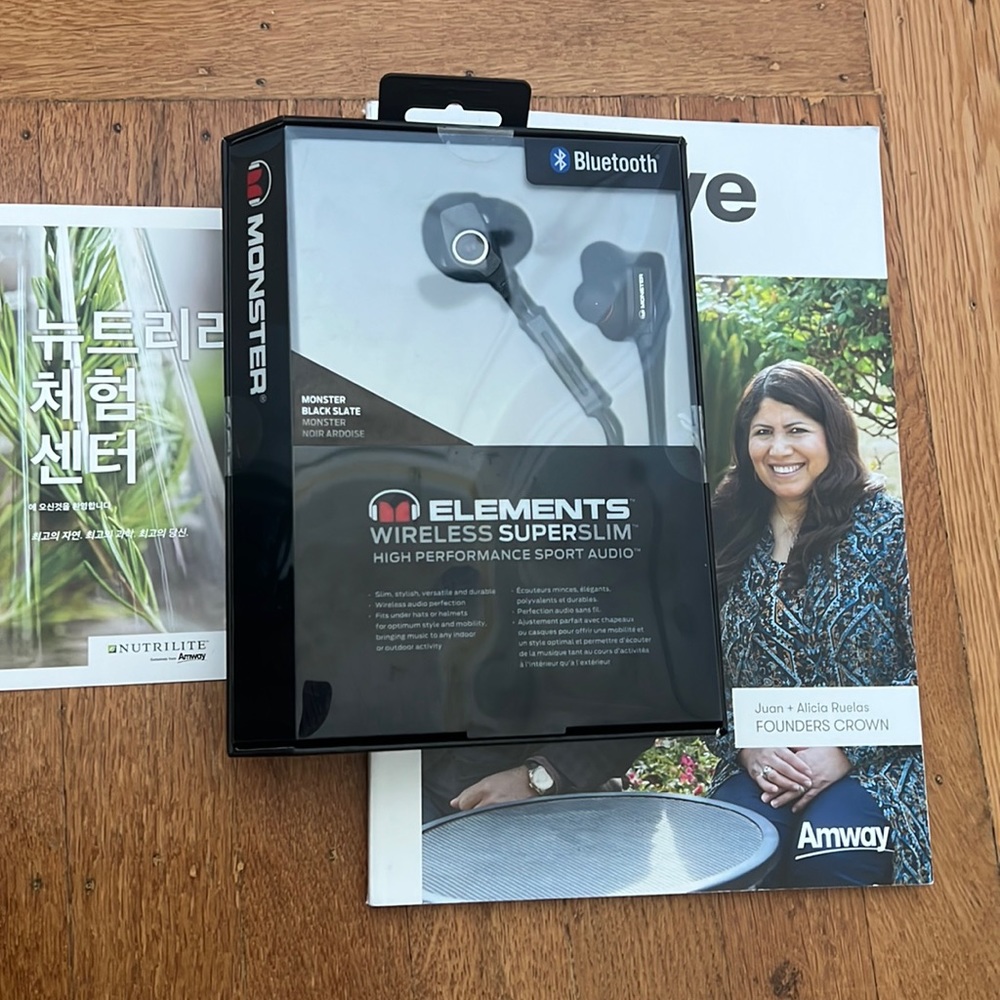 Brand New! Monster elements wireless super slim high performance sport audio
